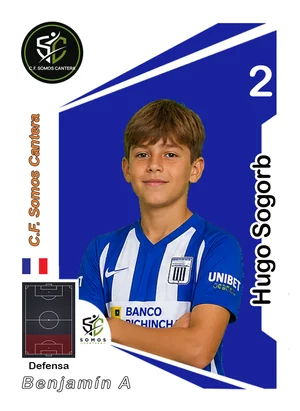Cromo de Hugo Sogorb, dorsal 2, defensa