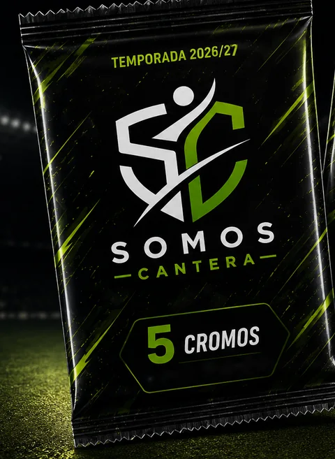 Sobre de cinco cromos de Somos Cantera